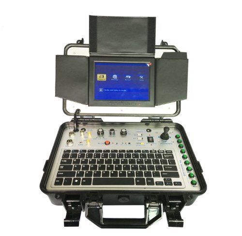 Underwater sewer pipe inspection camera with pan tilt camera head and 60m cable reel