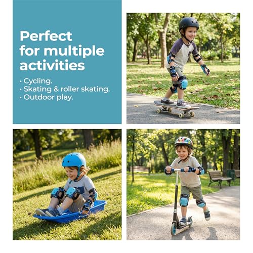 Image of Lifelong Kids Safety Protective Guard | Riding Gear for Cycling & Skating | Knee Pads for Kids, Elbow Guard, Wrist Support | Impact Protection | Blue