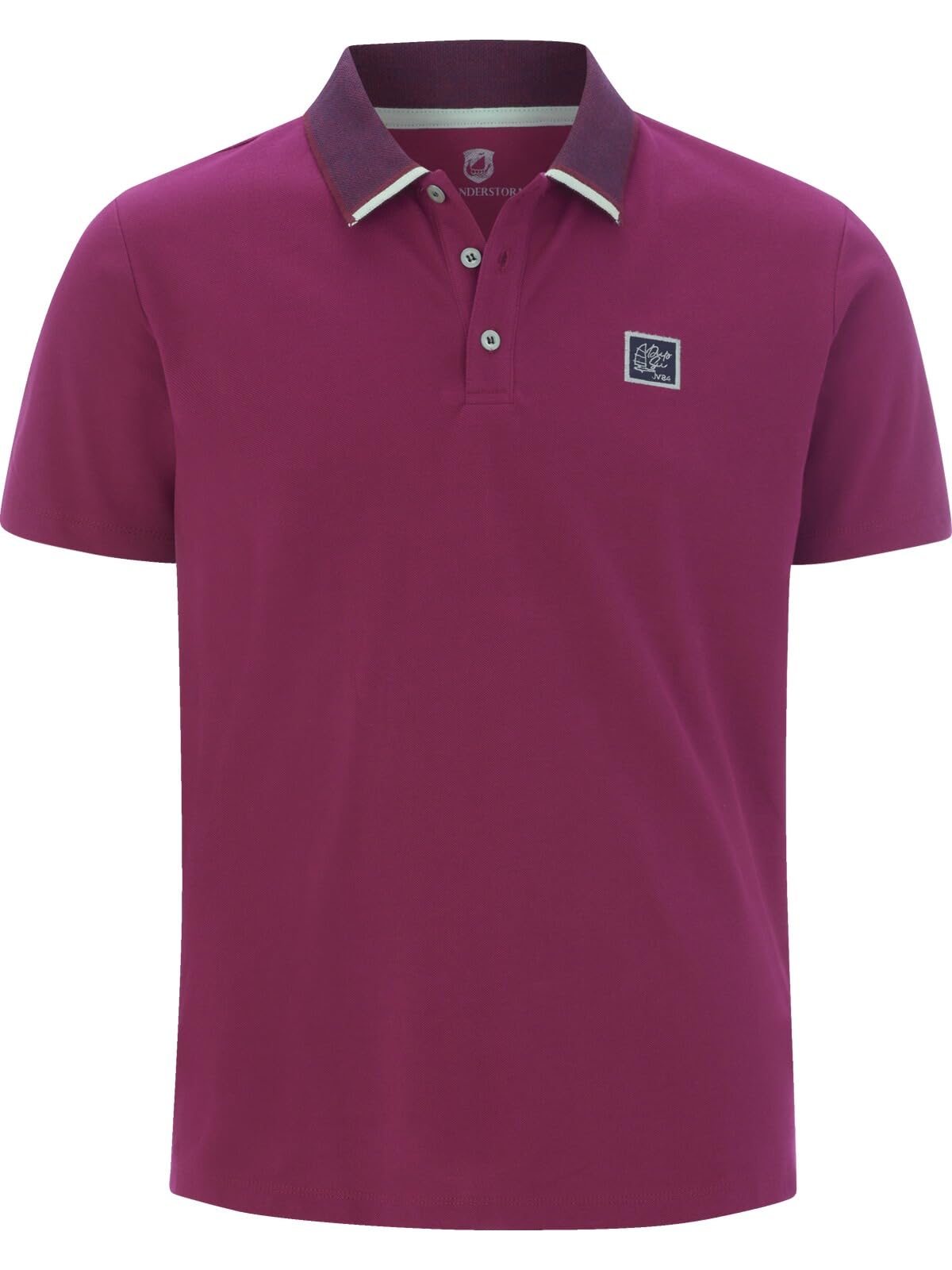 Jan Vanderstorm Herren Poloshirt Morlan | Elegantes Piqué Kurzarm-Polo mit Kontrastdetails, atmungsaktiv, Comfort-Fit, Seitenschlitze, Casual, 100% Baumwolle, L–7XL