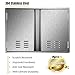 Marada Outdoor Kitchen Doors,304 Stainless Steel Access BBQ Doors with Vents All Brushed Stainless Steel Flush Mount Double Wall Door for BBQ Island & Grill,Outdoor Kitchen(24'
