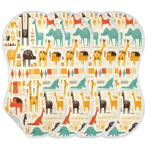 Kigai Safari Animals Baby Burp Cloths Extra Soft and Absorbent Burping Rags Cotton Burping Clothes Baby Washcloths for Newborn Boys Girls - 1 Pack3
