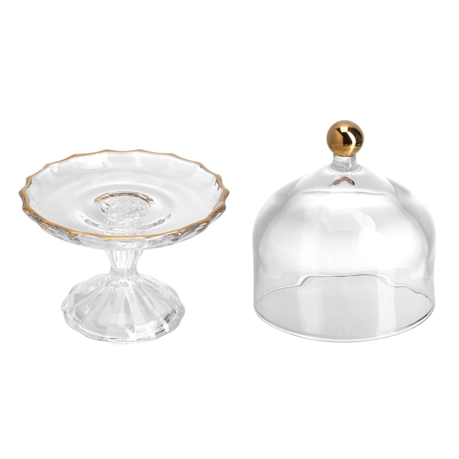 TOPBATHY Plat à Gâteau en Verre avec Couvercle, pour Desserts et Fruits