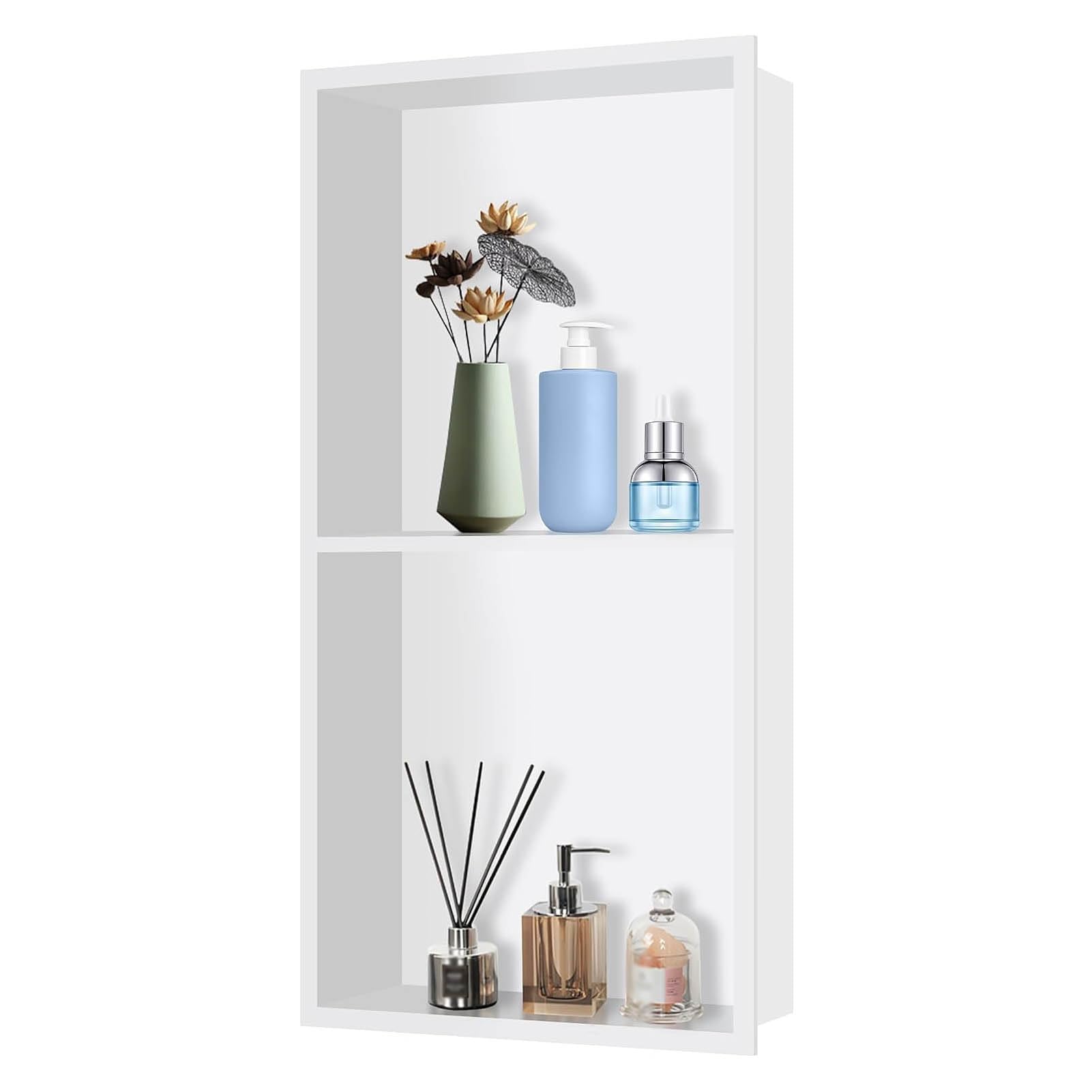 Niche de douche murale double étagère pour rangement salle de bain
