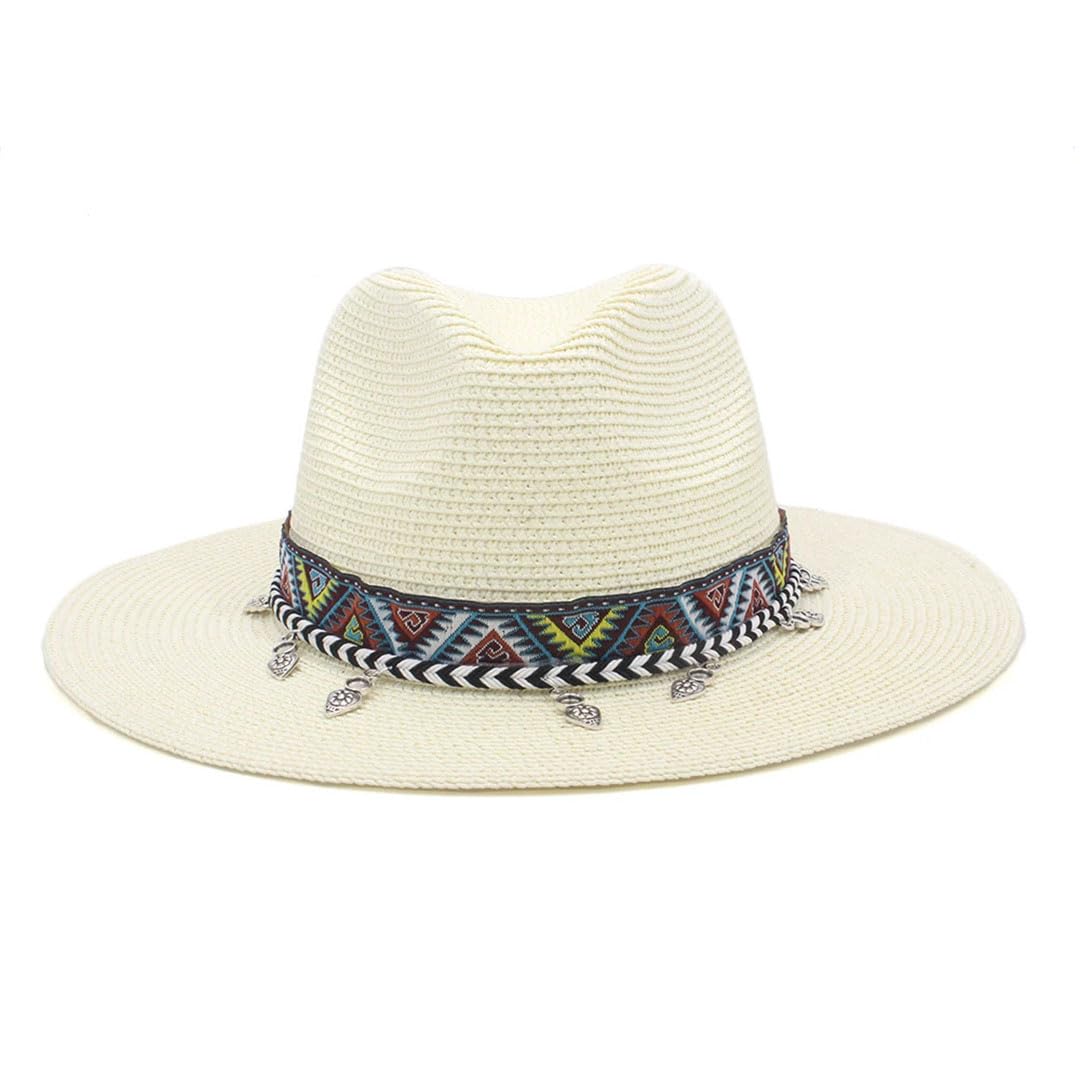Cappelli da sole unisex in paglia morbida a tesa larga cappelli da spiaggia Fedora da viaggio Panama