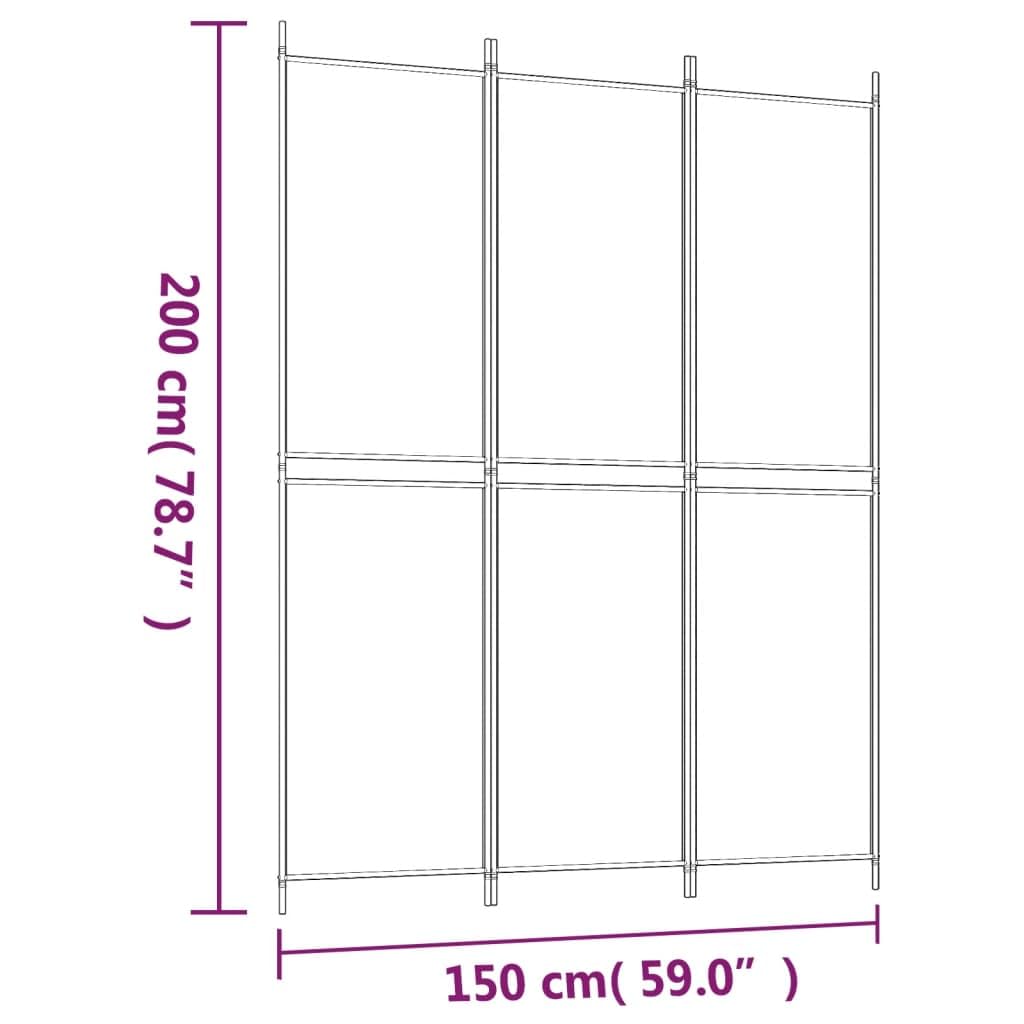 Paravent en tissu anthracite 150 x 200 cm Paravent pliable pour l'intimité et la confidentialité, polyvalent, comme cloison de séparation pour salon, chambre à coucher ou fenêtre, peu encombrant