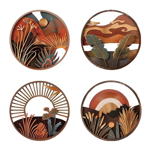 Genérico Arte de Pared Boho,4 Piezas Decoración de Dormitorio de Madera - Decoración para Entrada Dormitorio Comedor Sala de Estar Baño Guardería Apartamento