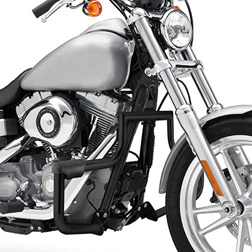 Mofun 1.25" Dyna Engine Guard Crash Bar Compatible with Harley Dyna Fat Bob Super Wide Glide Low Rider Street Bob CVO 2006-2017,Gloss Black by Mofun - Image 2