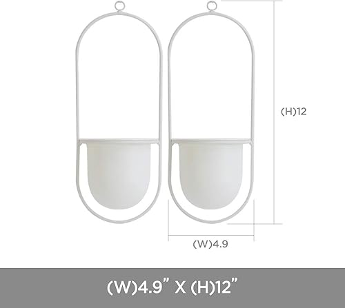 Miniatura 2 de Roomnhome Maceta flotante para interiores con soporte de maceta de plástico, cadena de anillo ajustable de 19 pulgadas de longitud, marco de hierro