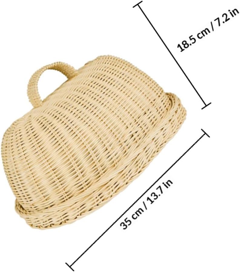 VICASKY Rattan Woven Food Kitchen Fruit Protector Bread Storage Basket Dustproof Fresh Keeping Cover for Bbq Picnic Dining Table Decor