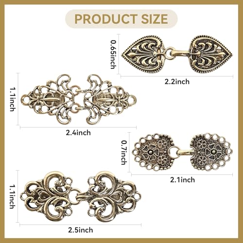Image of 4PCS Vintage Dress Clips Cinch Shirt Clips Shawl Clips Shawl Clips for Woman and Girls