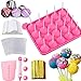 Cake Pop Maker Set - Silicone Lollipop Mold with Lollipop Sticks, Measuring Cup, Treat Bags, Twist Ties, Decorating Pen with 4 Piping Tips, Round Mold for Lollipop, Candy, Jelly, ice and Chocolate