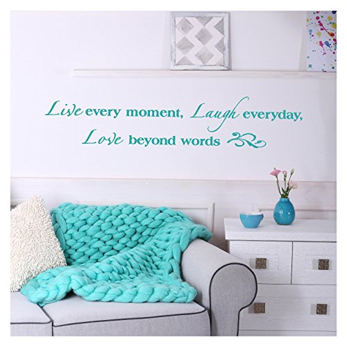 Live Every Moment, Laugh Everyday, Love Beyond Words Vinyl Lettering Wall Decal Sticker (8