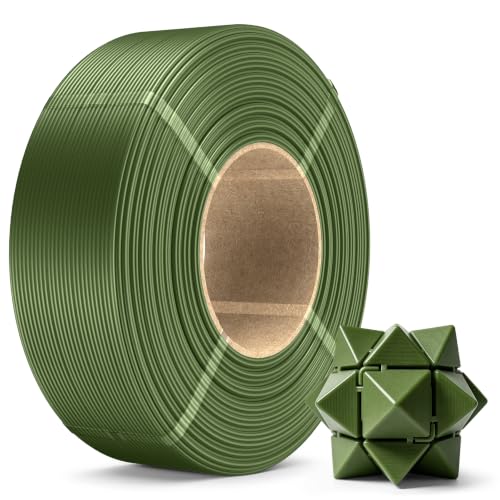 Image of SUNLU PLA+2.0 3D Printer Filament Refill 1.75mm, 1KG Olive Green | High Toughness PLA+ Filament, No Spool Refill for Reusable Spools, Compatible with Bambu Lab 3D Printers, Olive Green