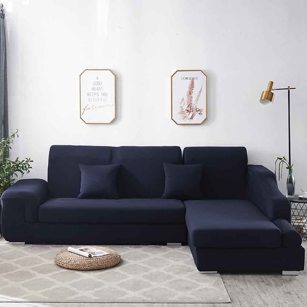 Housse de canapé extensible en élasthanne premium pour coussin de fauteuil bleu