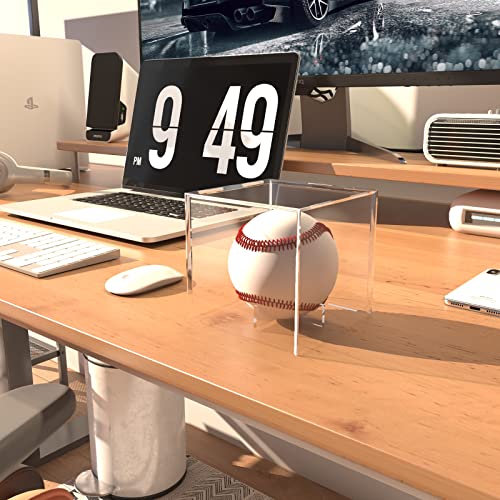 Laatse KIKITCHEN 2 Pack Baseball Display Case Acrylic Cube Baseball Holder Uv Protected Official Baseball Autograph Display Case Memorabilia Display Storage Box thumb #4