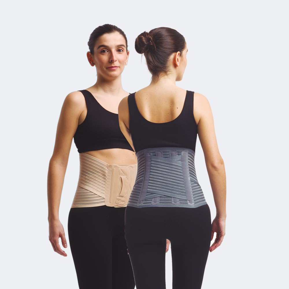 408 ACTION Corsetto elastico lombosacrale con rinforzi paravertebrali e supporto lombare a“V”