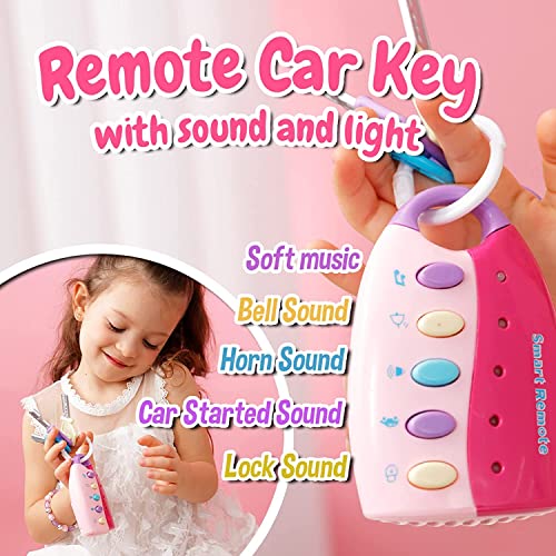 Peertoys Kids Makeup Kit Girls Purse - Cute Pretend Cosmetics Mini Bag Toy Cell Phone Wallet Money Credit Card Accessories Kit Gifts Baby Girl Princess Toddler Ages 3,4,5,6,7,8,9,10,11,12 Years Old #TOP3