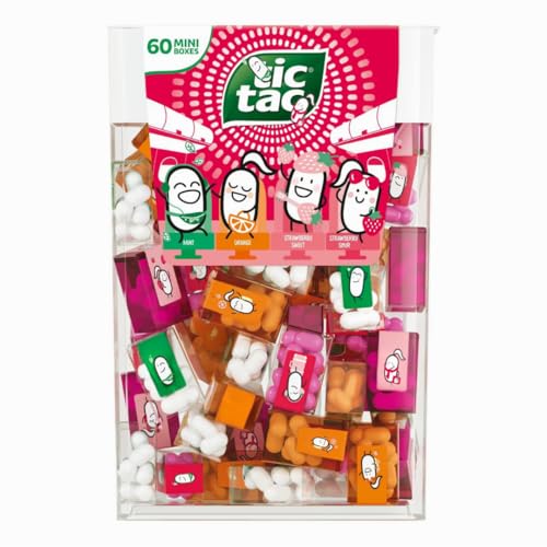 60 Mini Travel Packs Variety – Mint • Orange • Sweet Strawberry • Sour Strawberry – Individual Candy Mints Packets – 60 Count