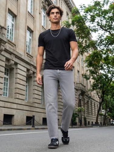 Image of Urbano Fashion Men's Relaxed Fit Washed Denim Jeans Non-Stretchable