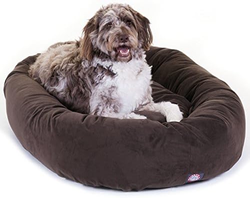 52" Chocolate Suede Bagel Dog Bed By Majestic Pet Products