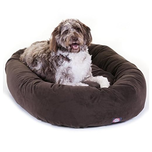52" Chocolate Suede Bagel Dog Bed By Majestic Pet Products