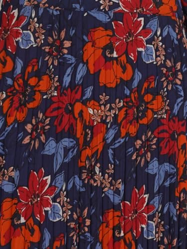 Image of NUEVOSDAMAS Floral Printed Pleated Navy /Multi Skirt