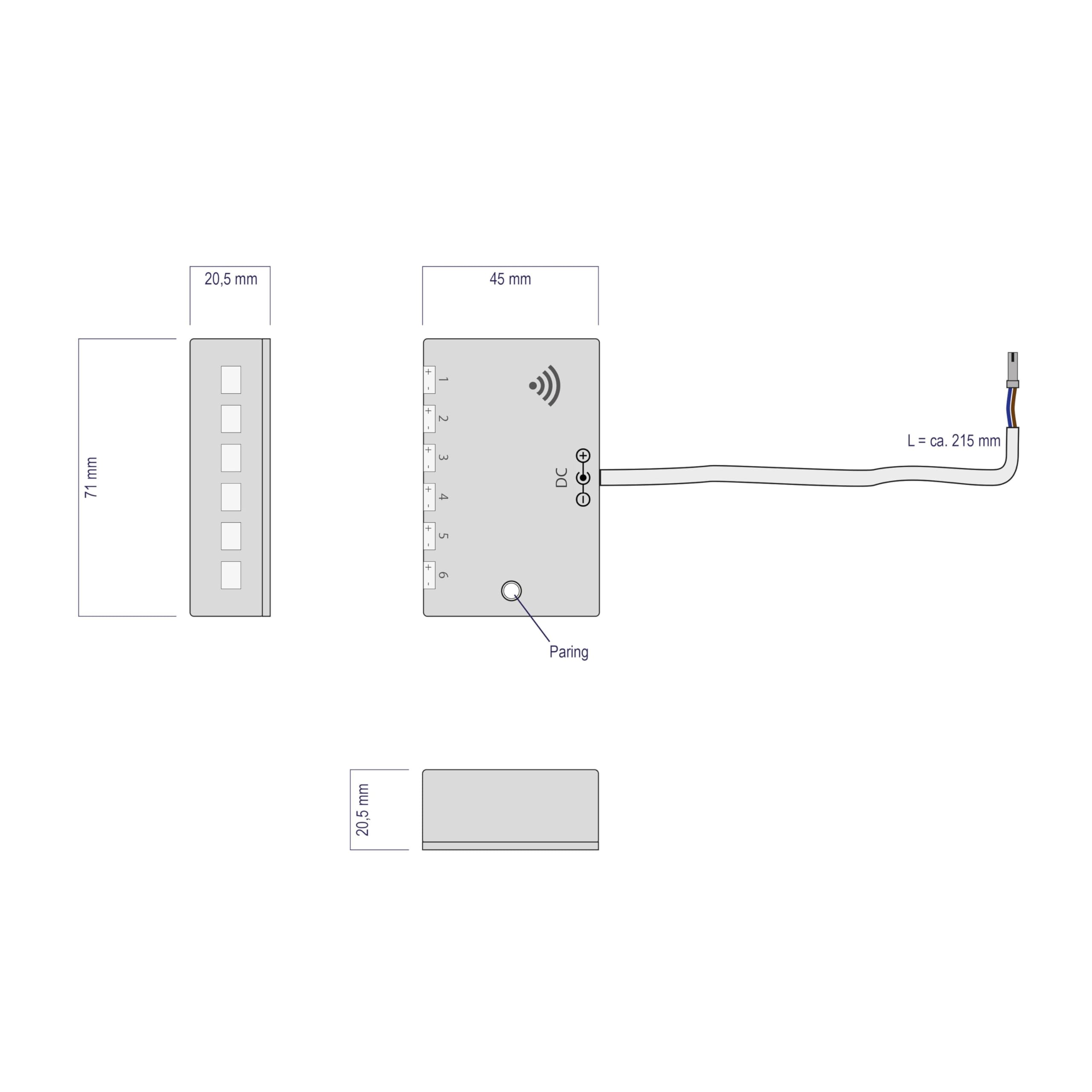 BERNSTEIN - Réglette éclairage bande LED lumineuse adhésive sous meuble de salle de bain Blanc froid 60cm - Aluminium - 6000K