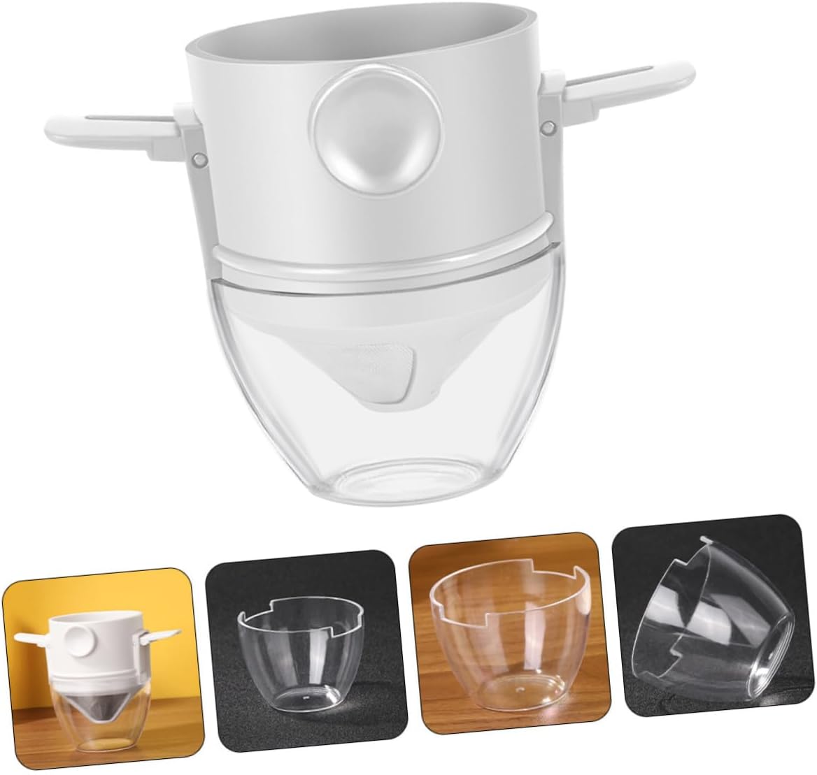 Ultra-fine Mesh Metal Coffee Filter Cup Hand Brewing Coffee Funnel for Home Use Reusable Dripper Without Filter Paper Easy to Clean