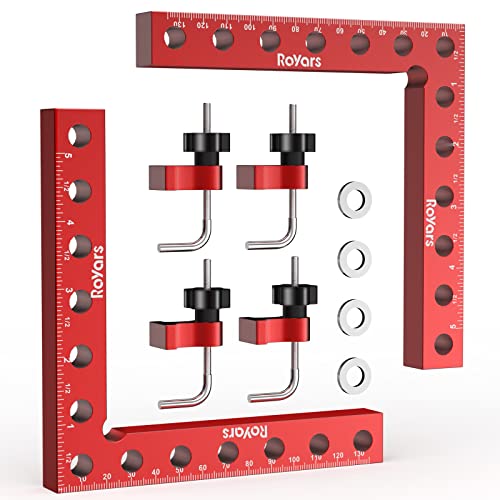 Royars 90 Degree Positioning Squares,Right Angle Clamps Aluminum Alloy Woodworking Carpenter,Corner Clamping Square Tool For Picture Frame Box Cabinets Drawers (7.1" X 7.1") #TOP6