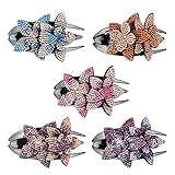 Multifunktionale Haarspange: Die Doppel Flower Strass Haarspangen kann häufig auf verschiedene Arten von Frisuren angewendet werden. Wie langes Haar, kurzes Haar, lockiges Haar, glattes Haar. Es kann von Menschen mit hohem oder niedrigem Haarvolumen verwendet werden.