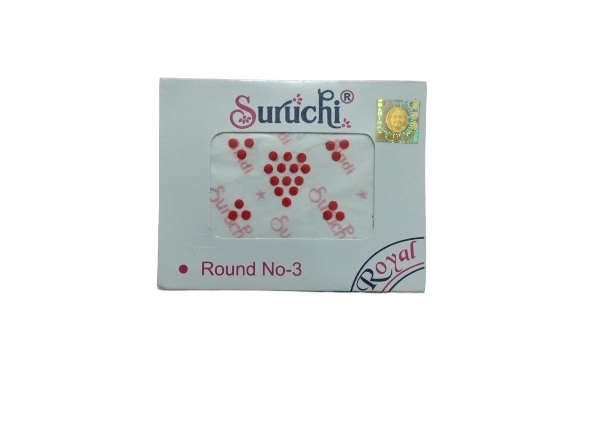 Om enterprises Suruchi Royal Round red Bindi, Round No-3, Pack of 6-image-2