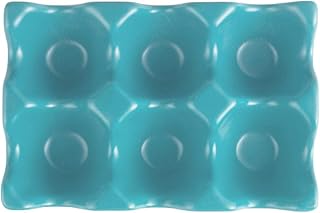 Hemoton Uovo in Ceramica Holder Cartoni delle Uova di Pollo 6 Griglie Uovo Contenitori di Stoccaggio Scatola di Uova di Pollo Vassoi per La Conservazione Keeper Storer (Blu)