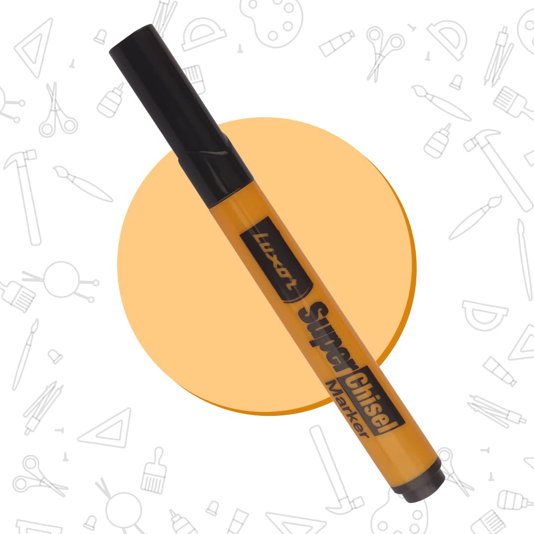 Buy Luxor Super Chisel Black Marker, Pack of 10, Perfect for Bold