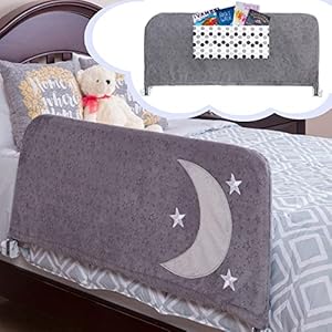 Beautiful Bed Rail for Toddlers (Mom’s Choice Award Winner) – with Decorative Cover and Inside Pocket – Toddler Bed Rail…
