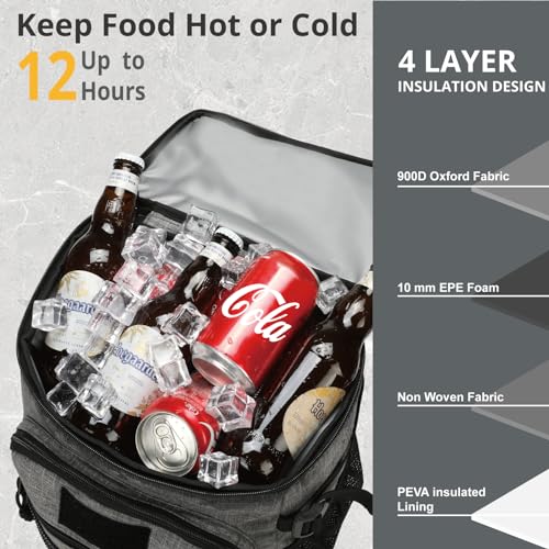 Image of 25L Insulated Cooler Backpack Water-Resistant Molle Cooler Bag for Camping