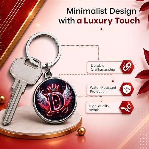 Image of magical gifts MG | Premium Alphabet & Initial Metal Keychain for Bags & Keys | Double-Sided | Personalized Initial Charm Keyring | Heavy-Duty Metal | Perfect for Gifting & Daily Use
