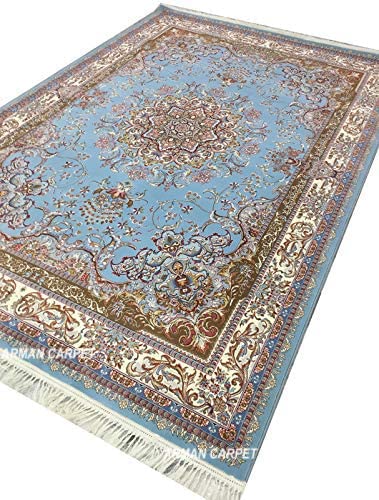 Image of High Density Export Quality Classical Pure Silk Carpet for Your Hall & Living Room 5 X 7 Feet (90x150 cm) Ivory Multi