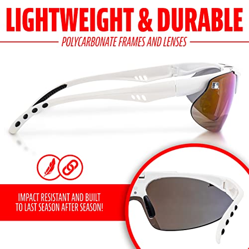 Franklin Sports Oval Mlb Wht Dlx Flip-Up Sunglasses, White, 147Mm #TOP3