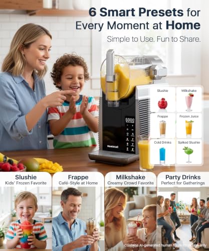Image of Slushie Machine for Home, No Ice Needed Frozen Drink Maker, 68oz Large Capacity with 360 QuickChill, 6 Presets & 10 Texture Settings, LED Touch Panel, Self-Cleaning for Margarita, Milkshake