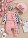 Doresbebe Baby Girl Clothes Newborn Girl Fall Outfits Pink Infant Long Sleeve Leopard Print Baby Girl 0-3 Month +Hat+Headband