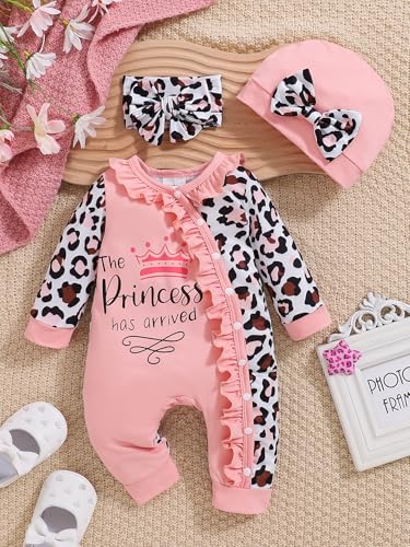 Preemie Newborn Baby Girl Clothes Infant Fall Winter Outfits Letter Floral One-Piece Romper+Jumpsuit2