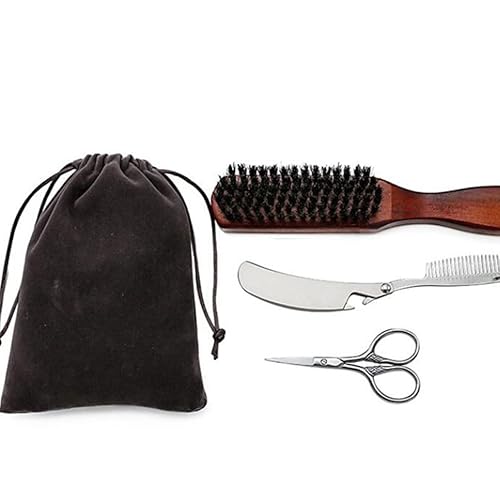 Miniatura 7 de Balacoo Juego de 2 juegos para el cuidado de la barba, cepillo para recortar peine y bolsa de almacenamiento para un fácil aseo