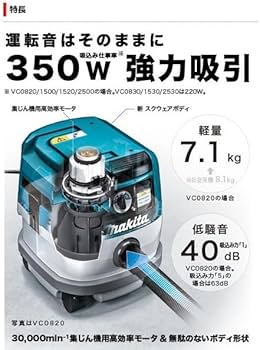 Amazon | マキタ(Makita) 集じん機(粉じん専用) 8L VC0830 | 集