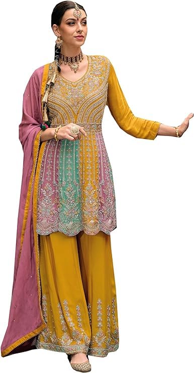 Indian Pakistani Style Eid Festival Salwar Kameez Suit Ready to Wear Suit For Women Party wear Embroidered