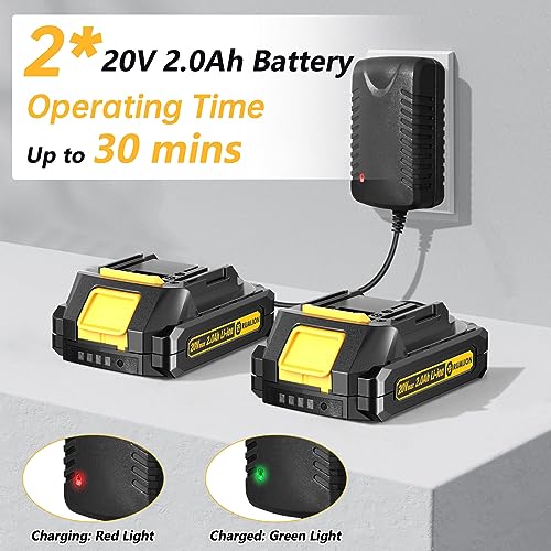 Image of 20V Cordless Leaf Blower Battery Powered Leaf Blower 290CFM /135MPH | Dual Batteries & Fast Charger | Lightweight, Balanced Design for Yard, Patio, Garage