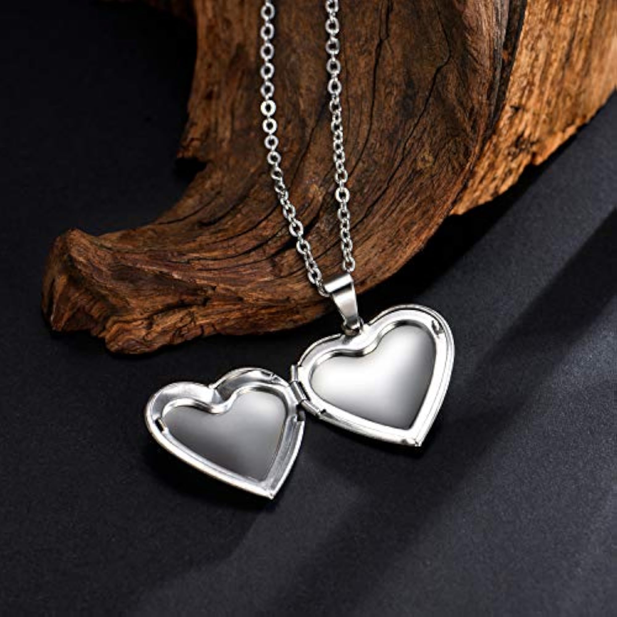Heart Photo Locket Necklace for Valentine's Day