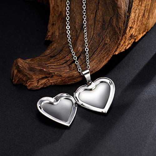Heart Photo Locket Necklace for Valentine's Day