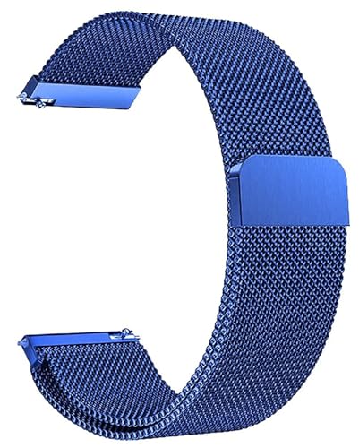 Image of PEFKO PSS56 19MM Milanese [ Magnetic ] Sporty Straps /Bands Compatible for Boat Storm Smart Watch & Watches with 19mm Lugs Size (19MM, BLUE [ MAGNETIC MILANESE STRAP ])