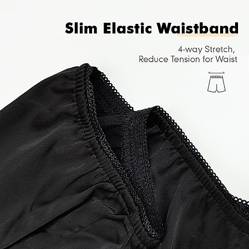 MANCYFIT Bloomers for Women Satin Pettipants for Under Dresses Culottes Slip 9" Inseam Half Slip Shorts2