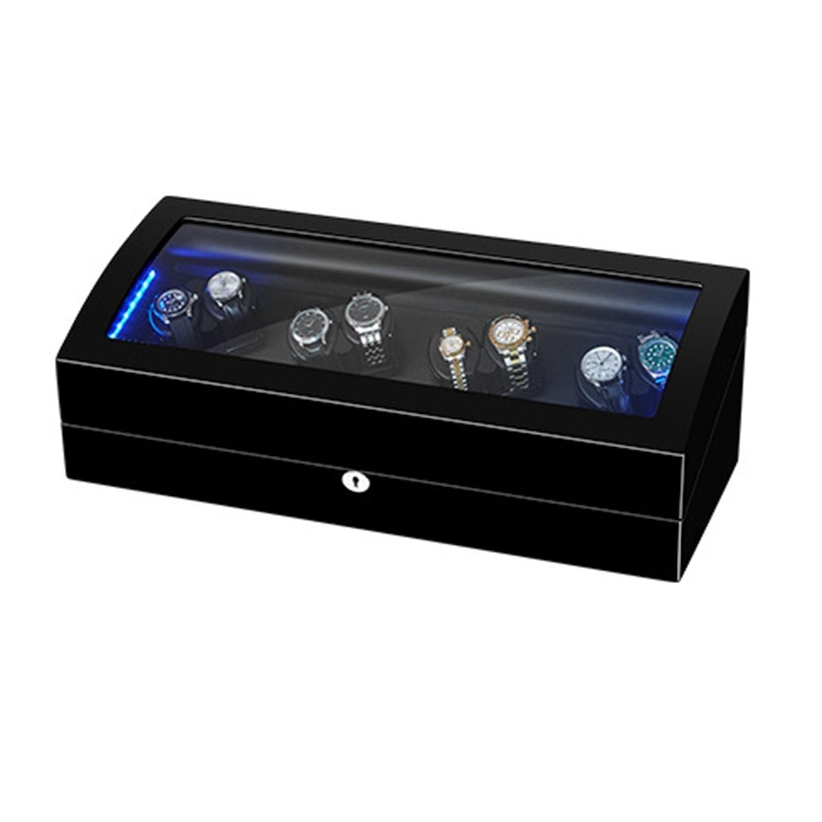Rotomat do 8 zegarków automatycznych z 9 miejscami, drewno, oświetlenie LED
